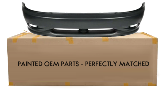 Image of painted OEM part and shipping box